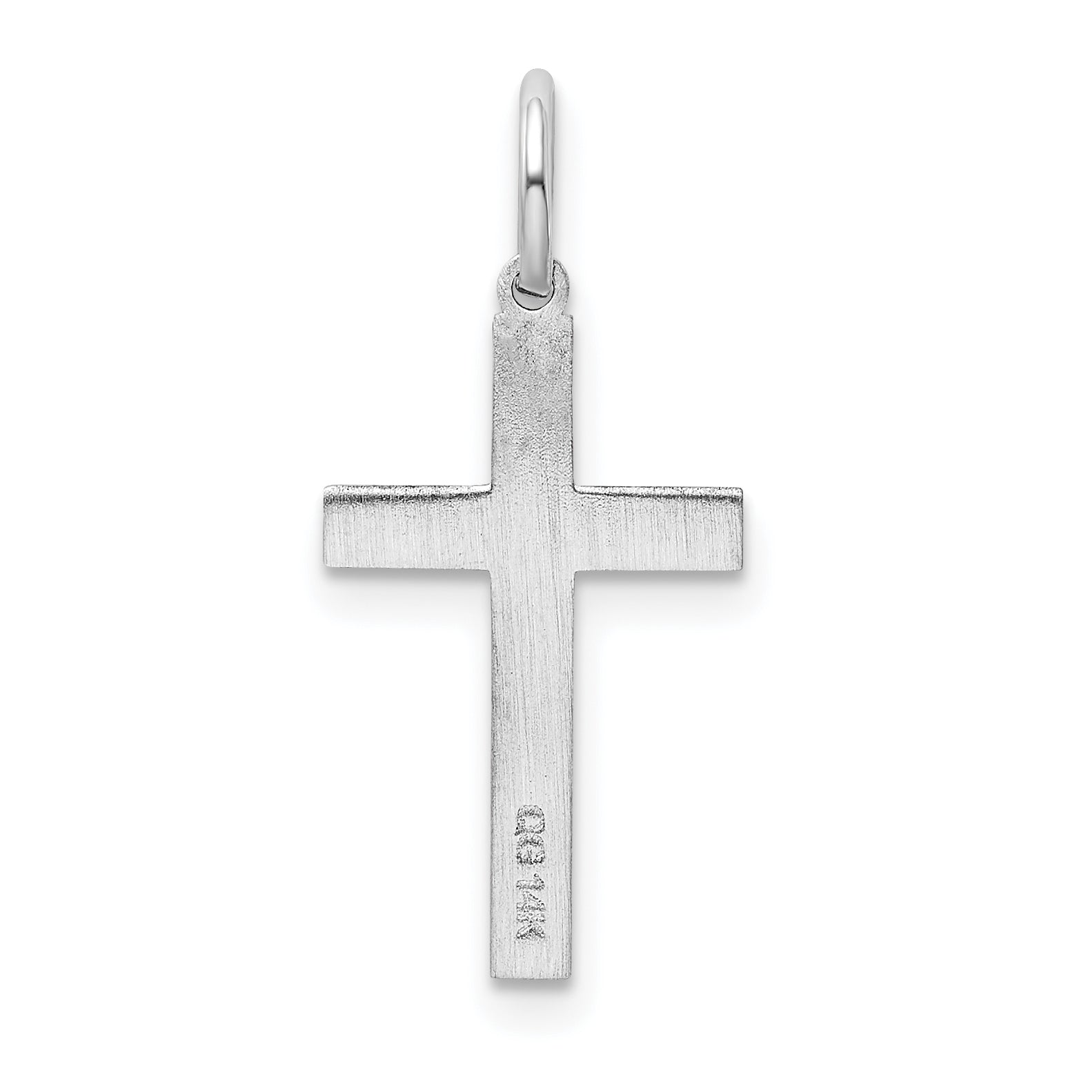 14K White Gold Laser Designed Cross Charm