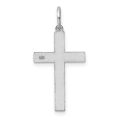 14K White Gold Laser Designed Cross Pendant