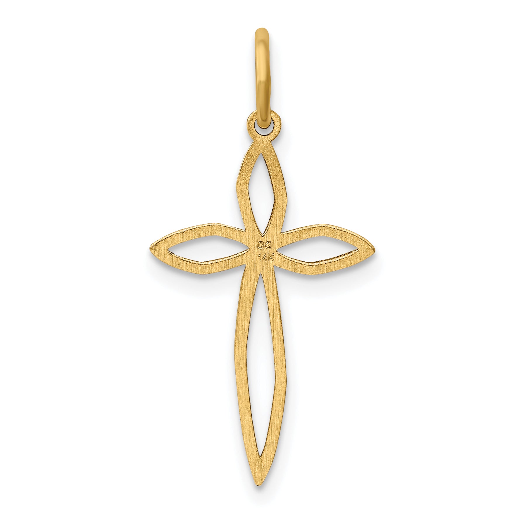 14K Laser Designed Passion Cross Charm