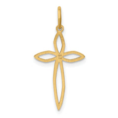 14K Laser Designed Passion Cross Charm