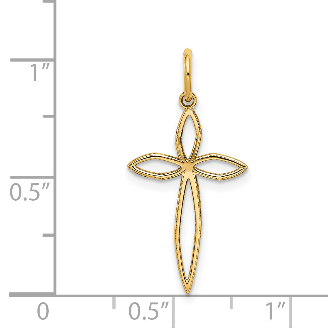 14K Laser Designed Passion Cross Charm