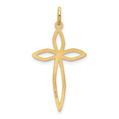 14K Laser Designed Passion Cross Pendant