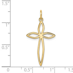 14K Laser Designed Passion Cross Pendant