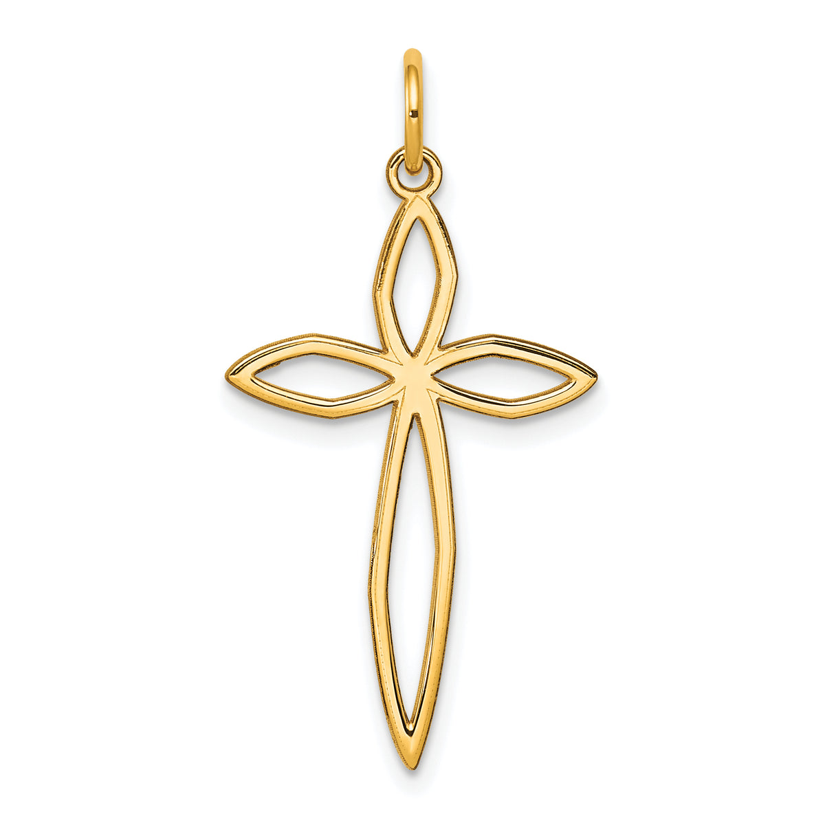 14K Laser Designed Passion Cross Pendant