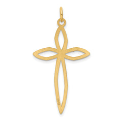 14K Laser Designed Passion Cross Pendant