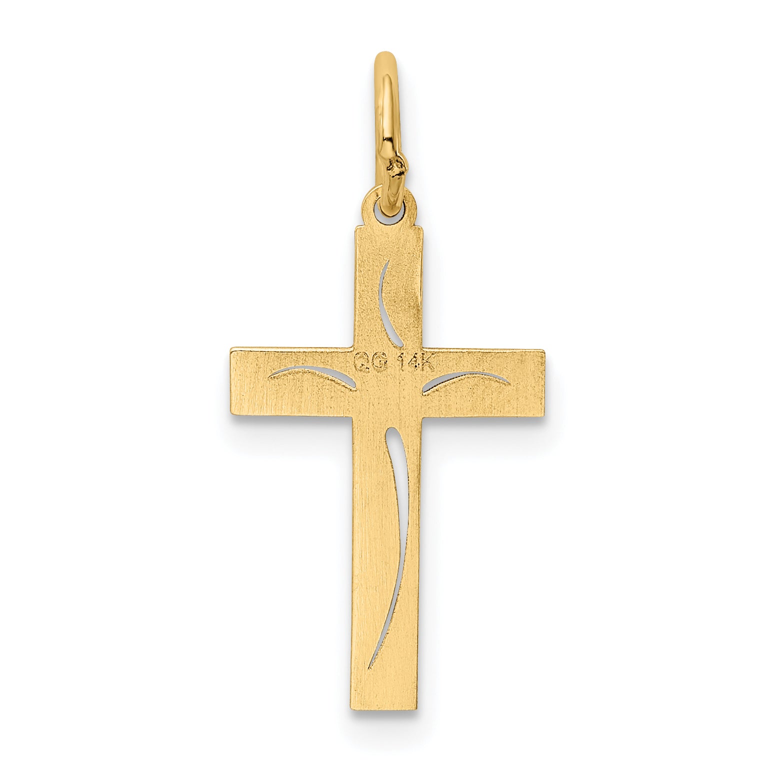 14K Laser Designed Cross Charm