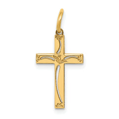 14K Laser Designed Cross Charm