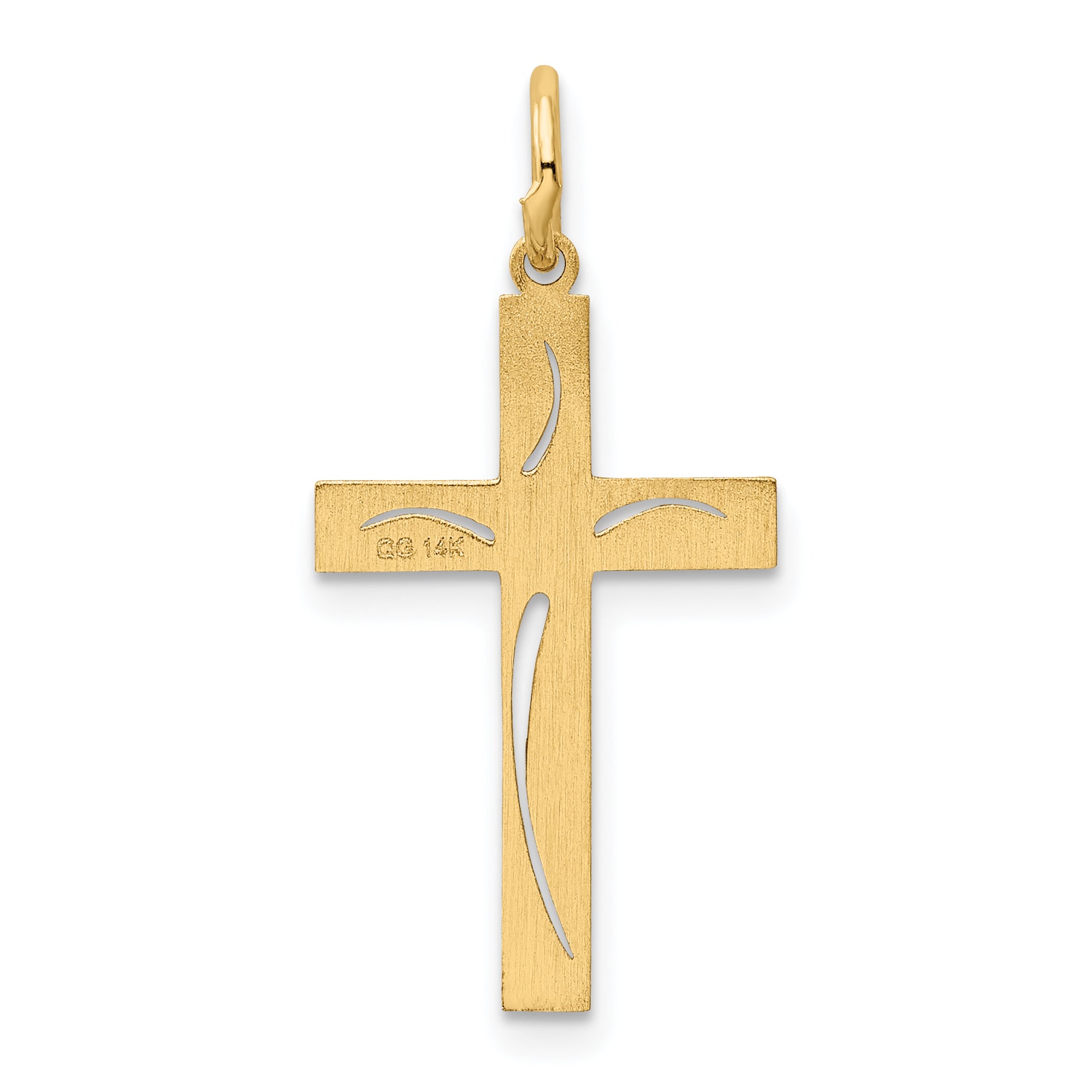 14K Laser Designed Cross Charm