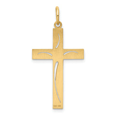 14K Laser Designed Cross Pendant