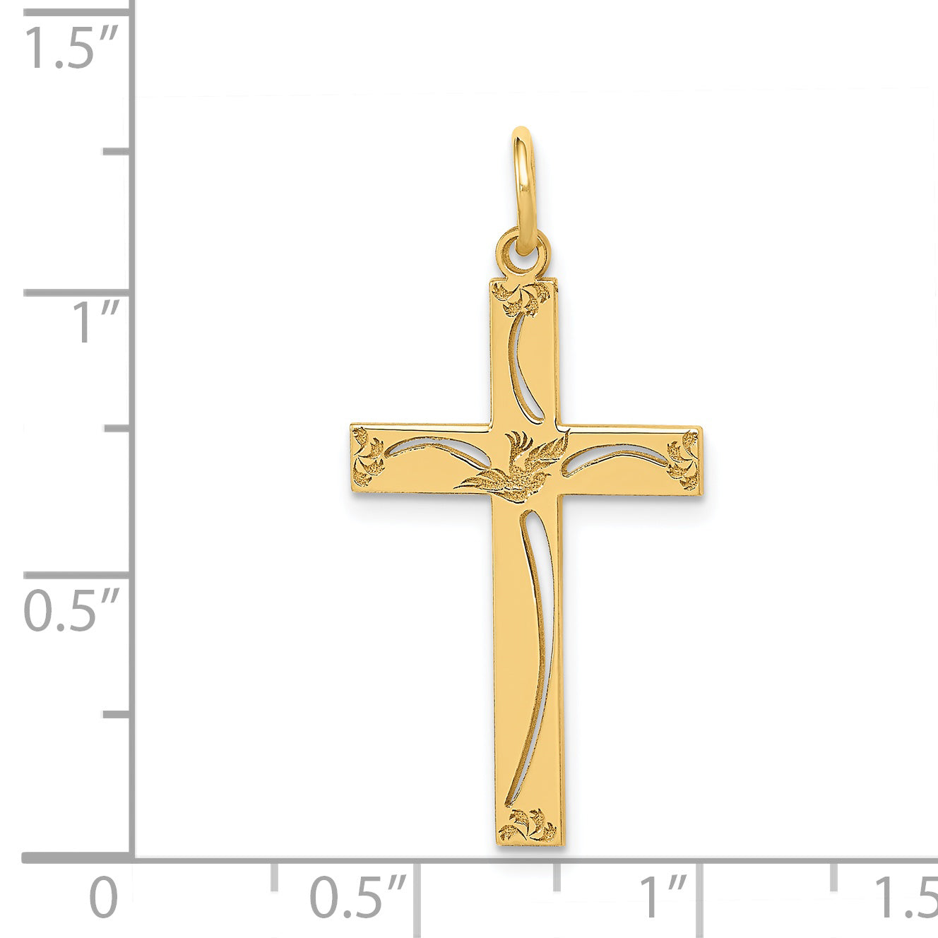 14K Laser Designed Cross Pendant