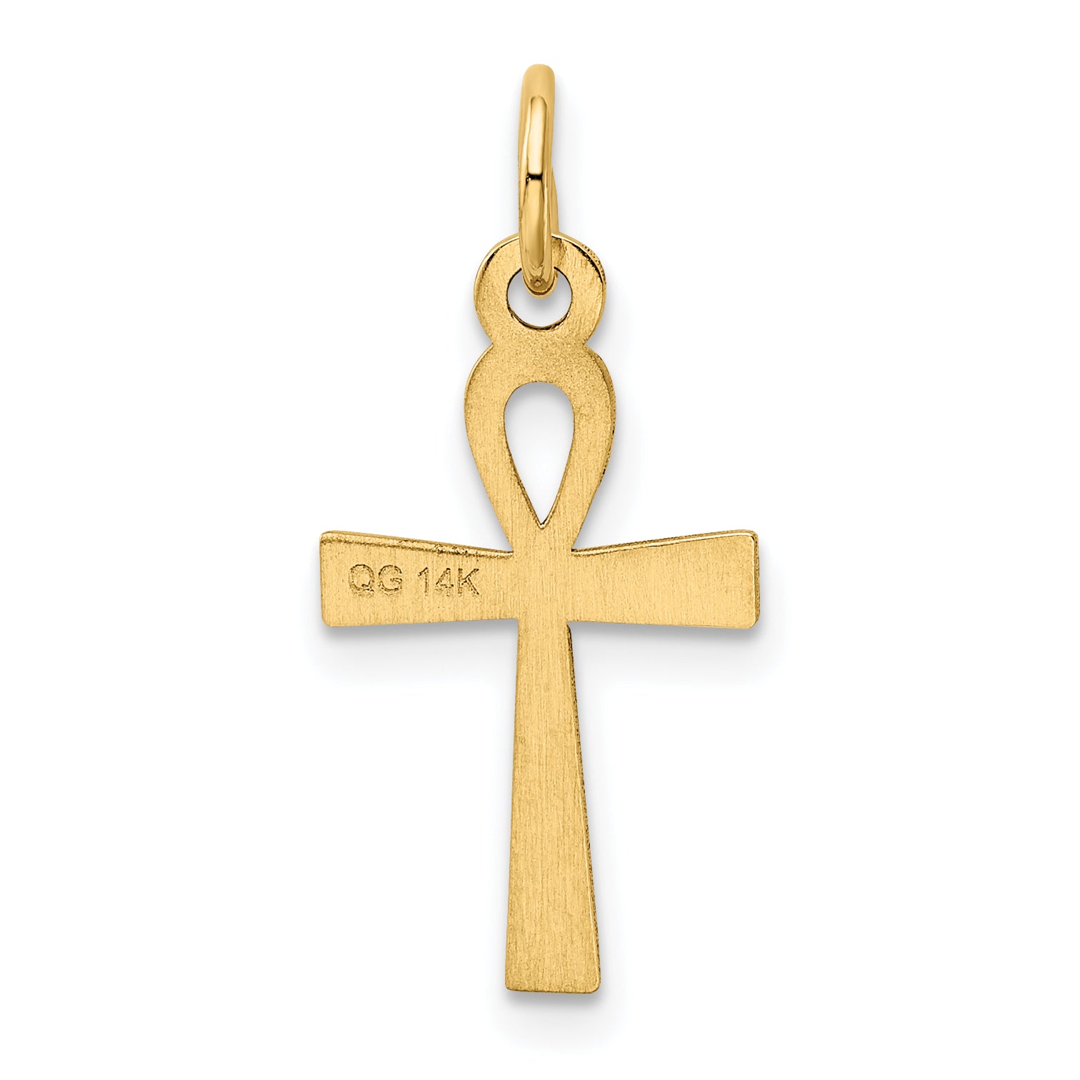 14K Laser Designed Ankh Cross Charm