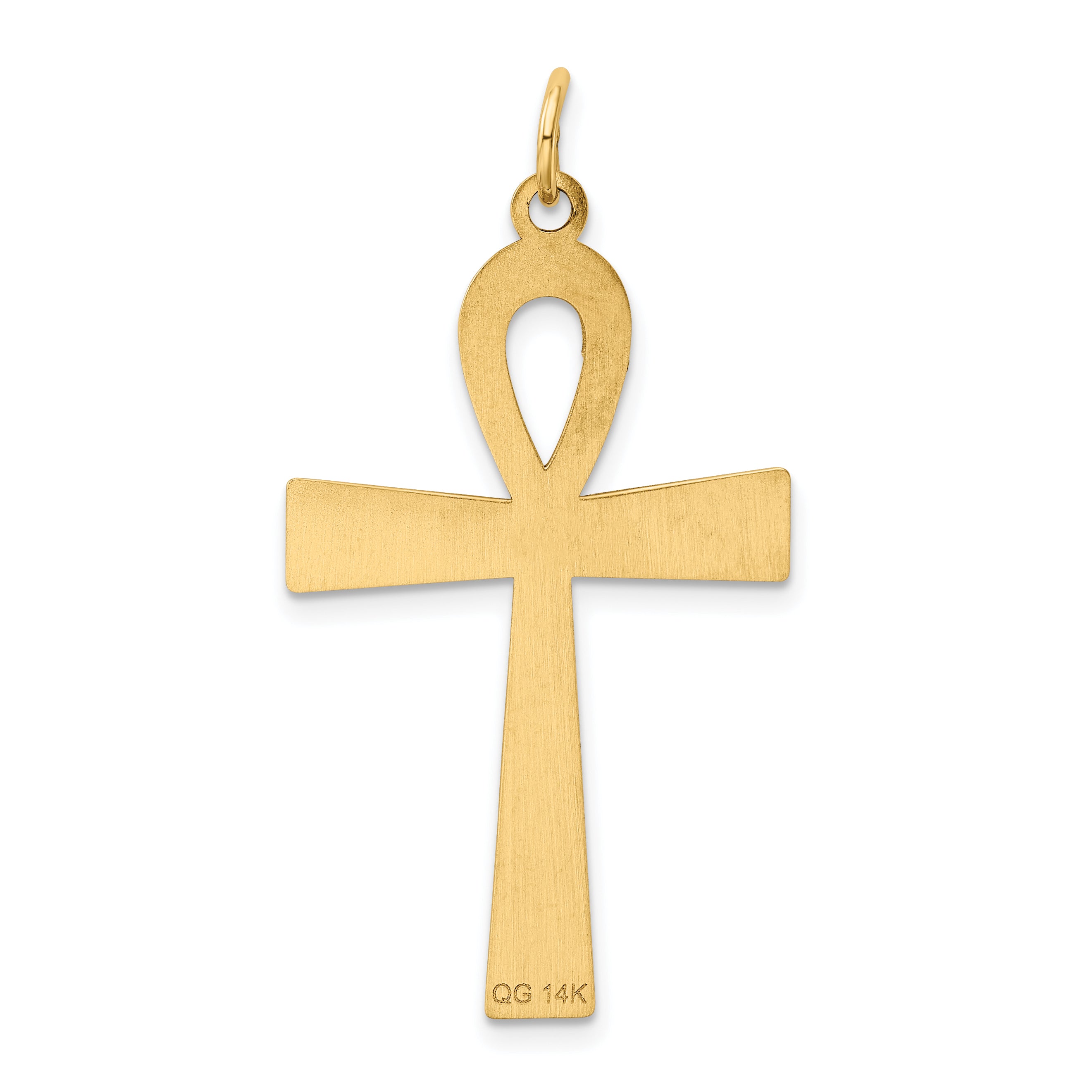 14K Laser Designed Ankh Cross Pendant