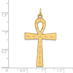 14K Laser Designed Ankh Cross Pendant