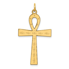 14K Laser Designed Ankh Cross Pendant