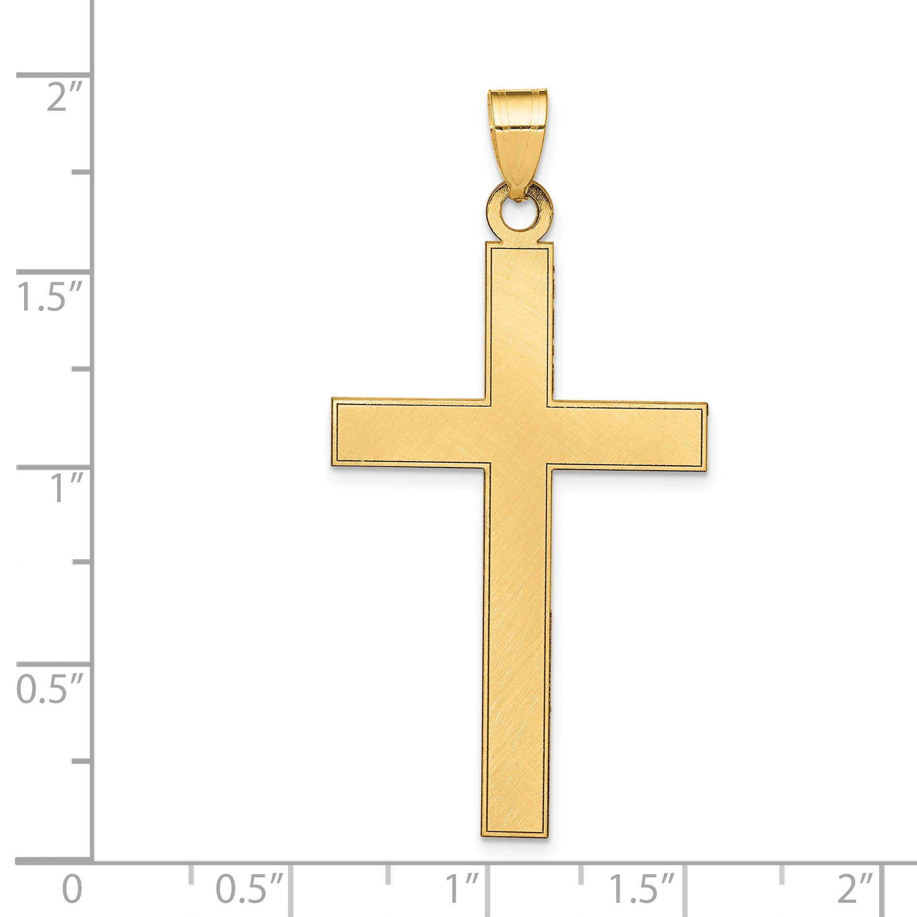 14K Florentine Satin Cross Pendant