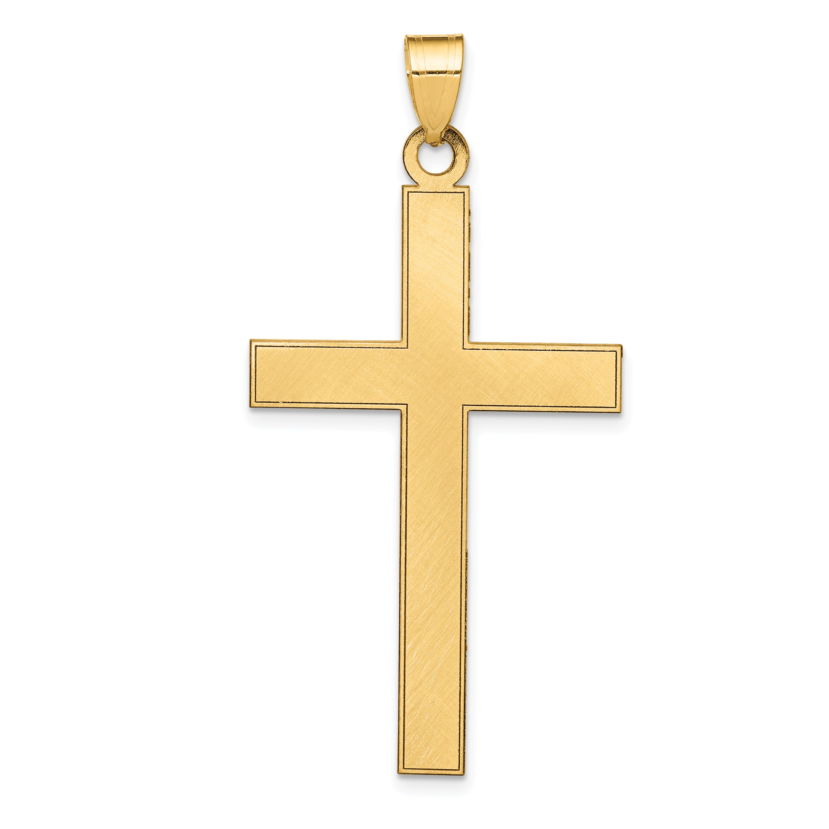 14k Florentine Satin Cross Pendant