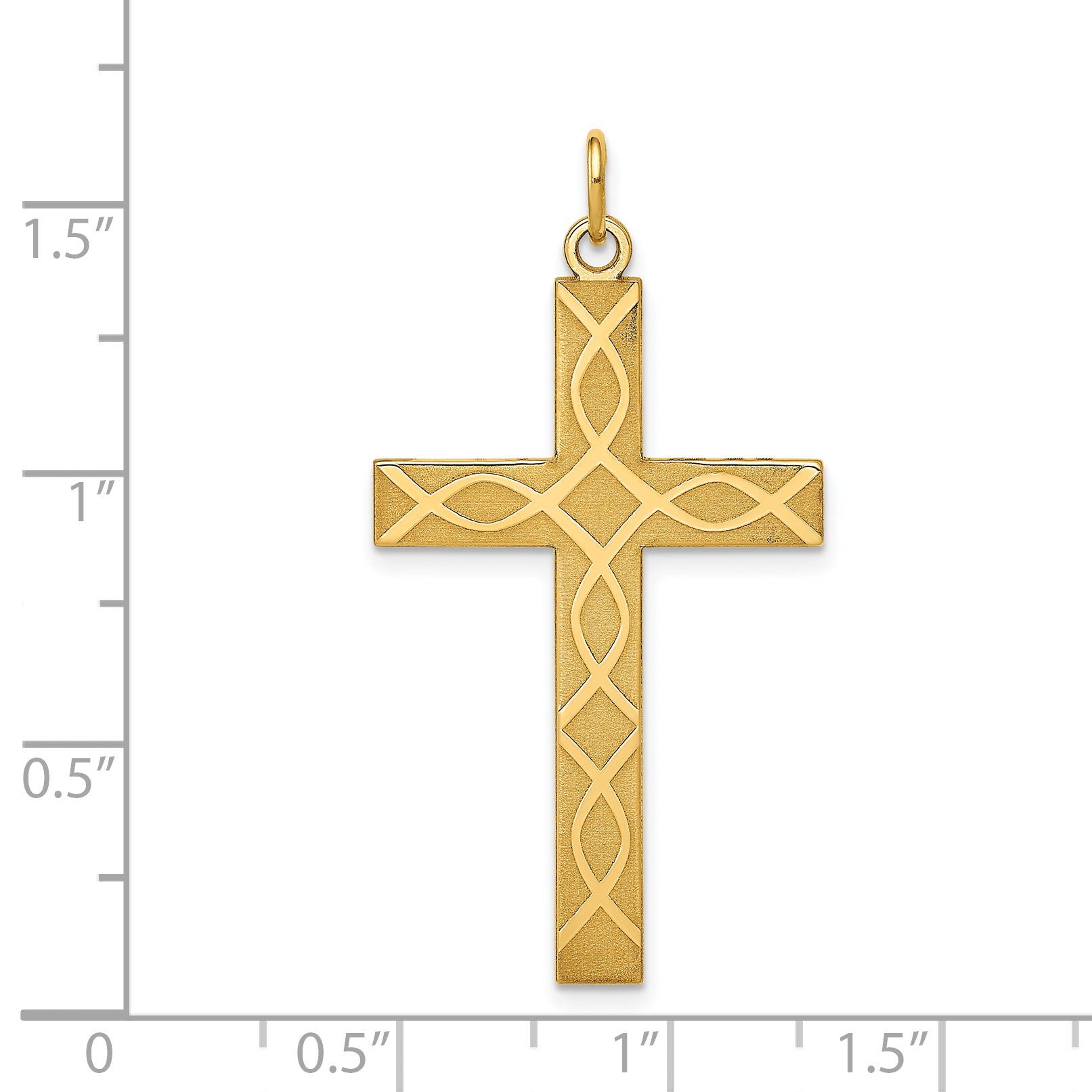 14K Laser Designed Cross Pendant