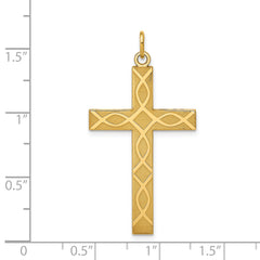 14K Laser Designed Cross Pendant