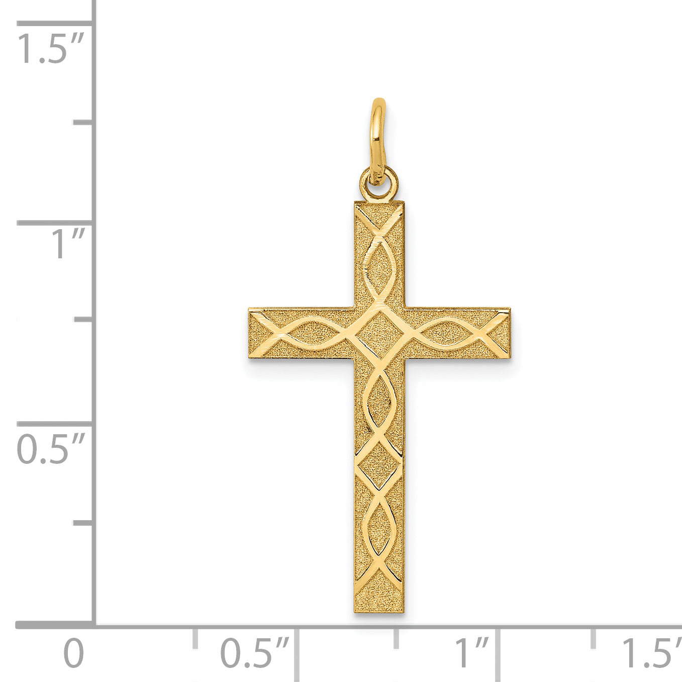 14K Laser Designed Cross Pendant