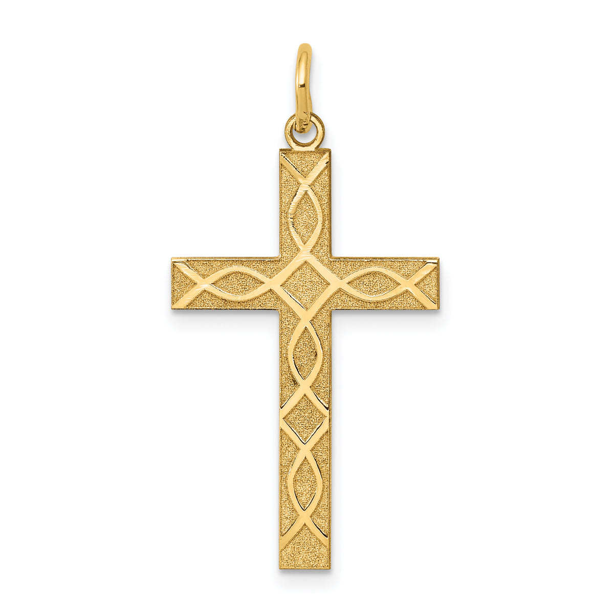 14K Laser Designed Cross Pendant