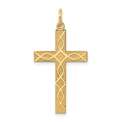 14K Laser Designed Cross Pendant