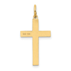 14K Laser Designed Cross Charm