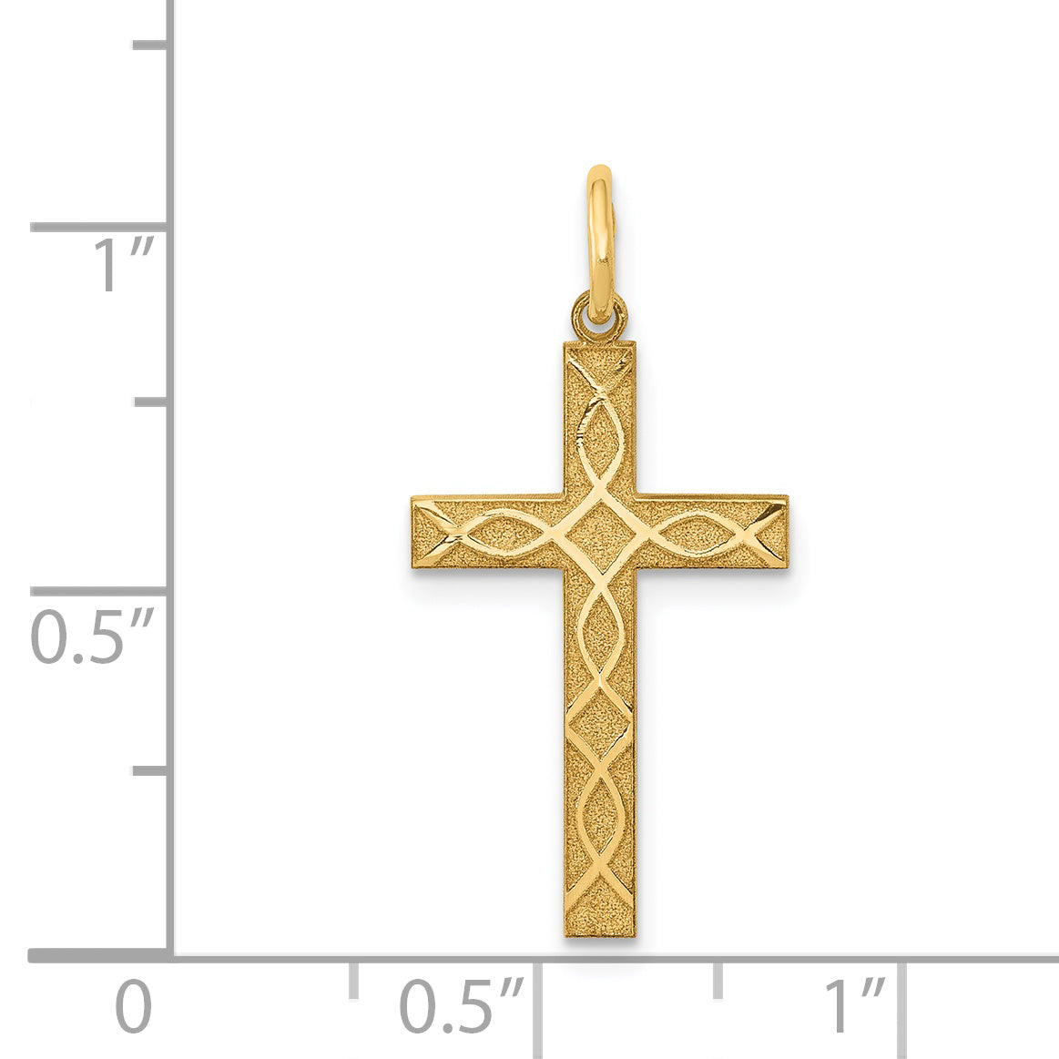 14K Laser Designed Cross Charm