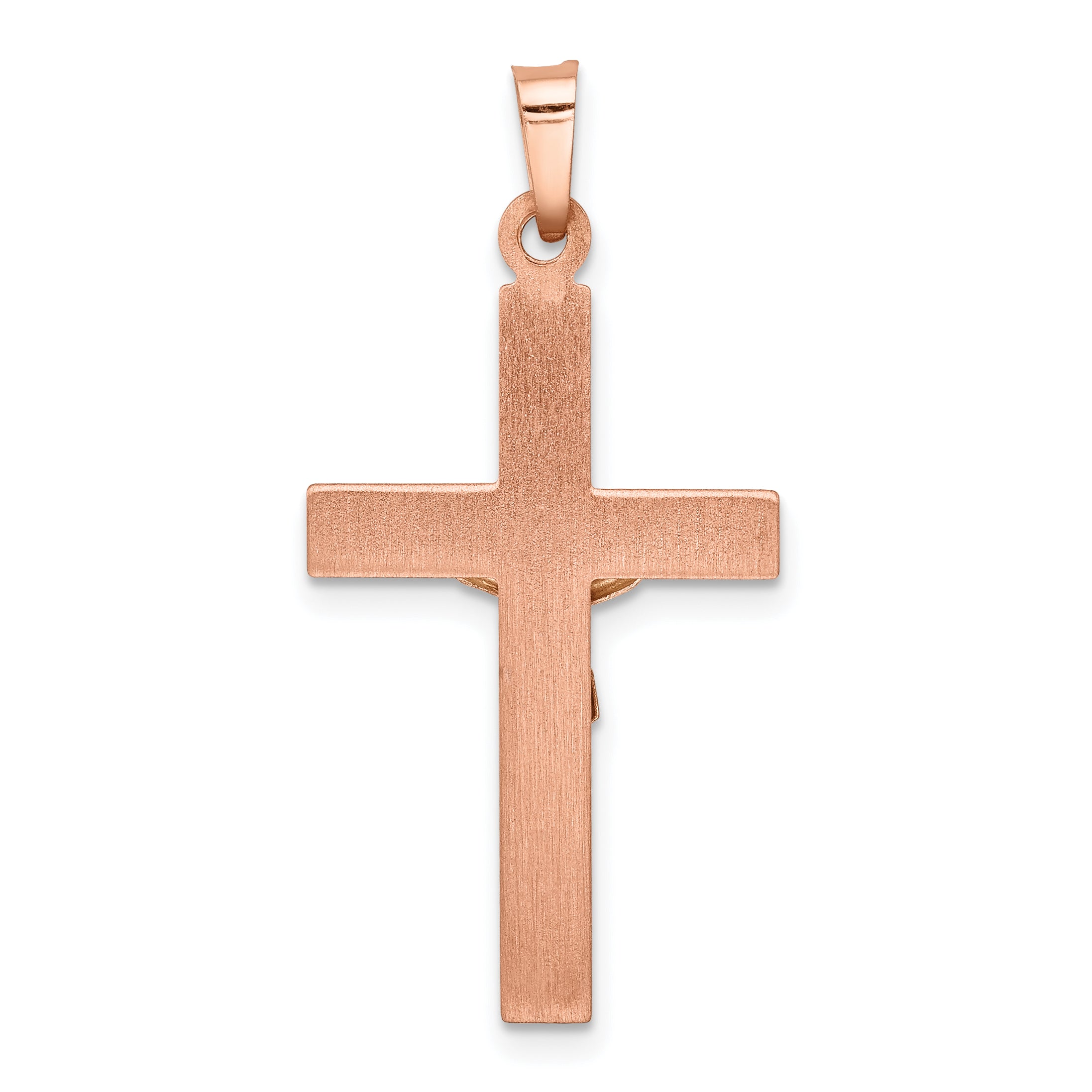 14K Two-tone Gold Hollow Crucifix Pendant