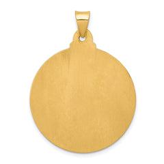 14K Polished and Satin Face of Jesus Medal Hollow Pendant