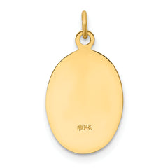 14K Polished and Satin Our Lady of Guadalupe Medal Pendant