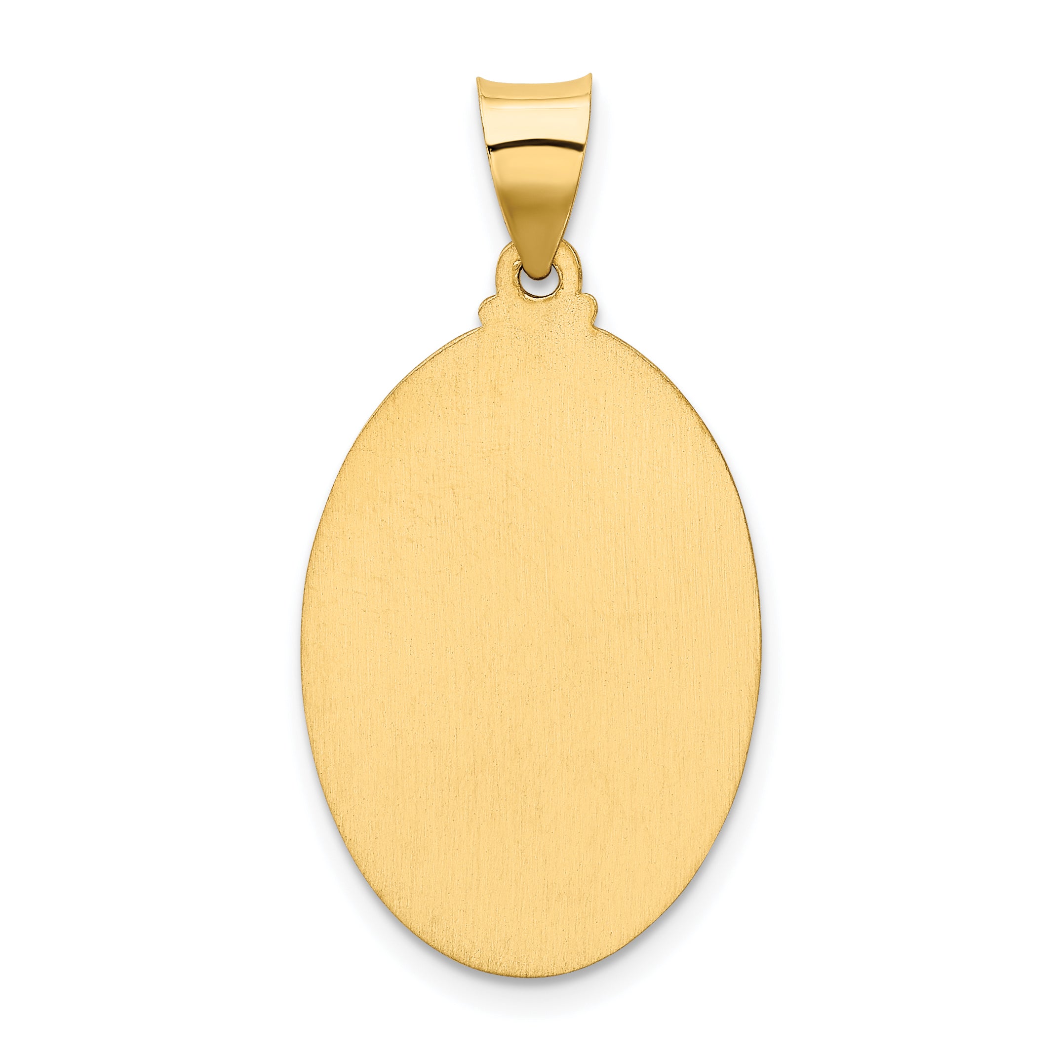 14K Polished and Satin Our Lady Guadalupe Medal Hollow Pendant