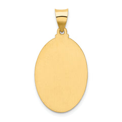 14K Polished and Satin Our Lady Guadalupe Medal Hollow Pendant