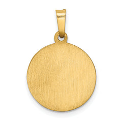 14K Polished and Satin Our Lady Fatima Medal Hollow Pendant