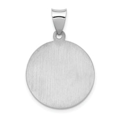 14K White Gold Polished/Satin St. Anthony Medal Hollow Pendant