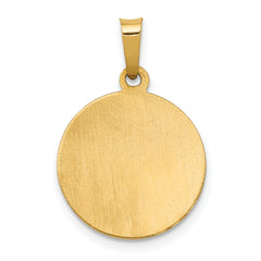 14K Polished and Satin St. Barbara Medal Hollow Pendant