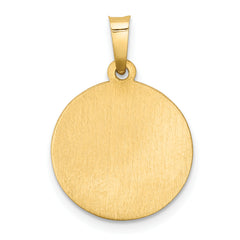 14K Polished and Satin St. Christopher Medal Hollow Pendant