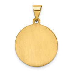 14K Polished and Satin St. Christopher Medal Hollow Pendant