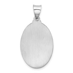 14K White Gold Polished/Satin St Christopher Medal Hollow Pendant