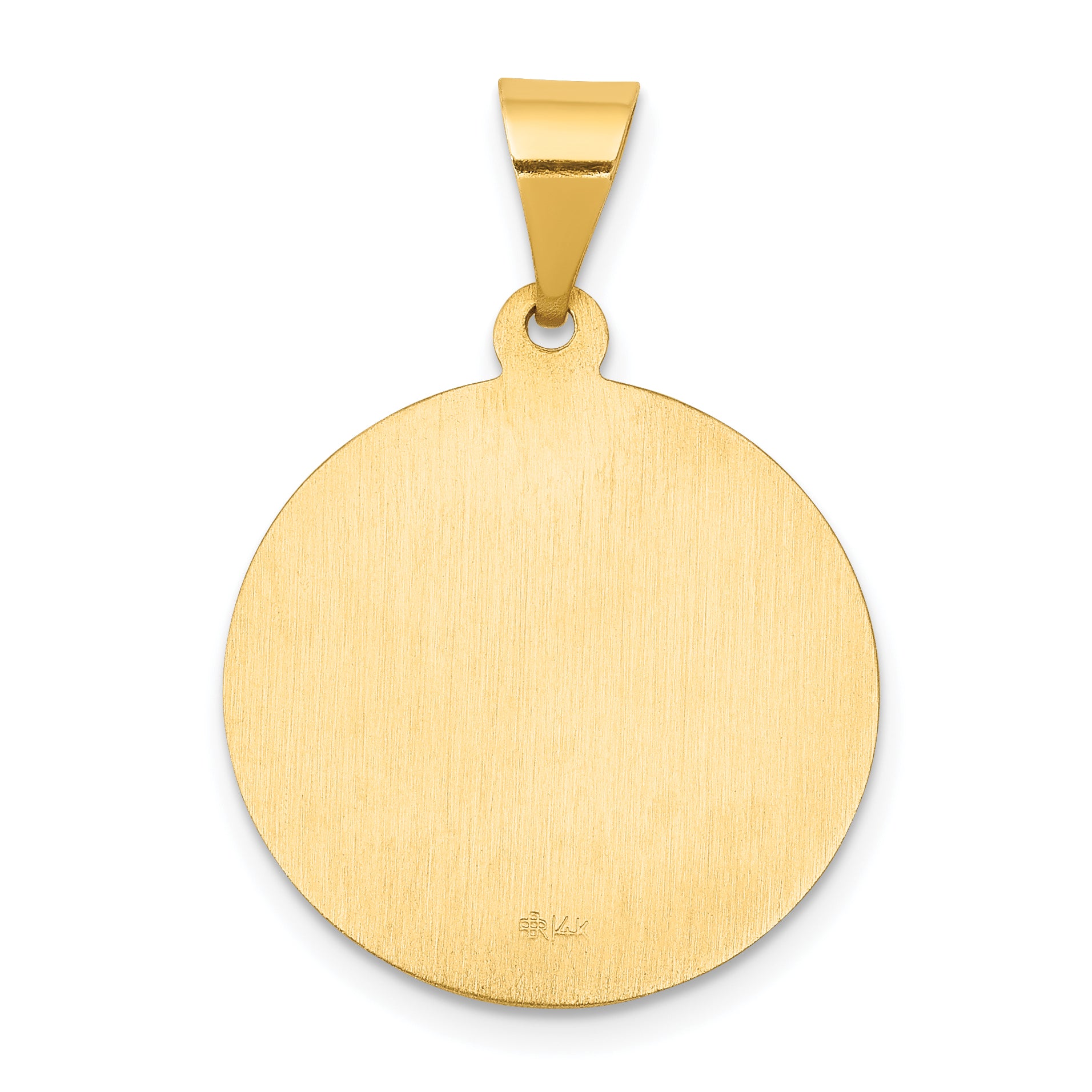 14K Polished and Satin St Francis Medal Hollow Pendant