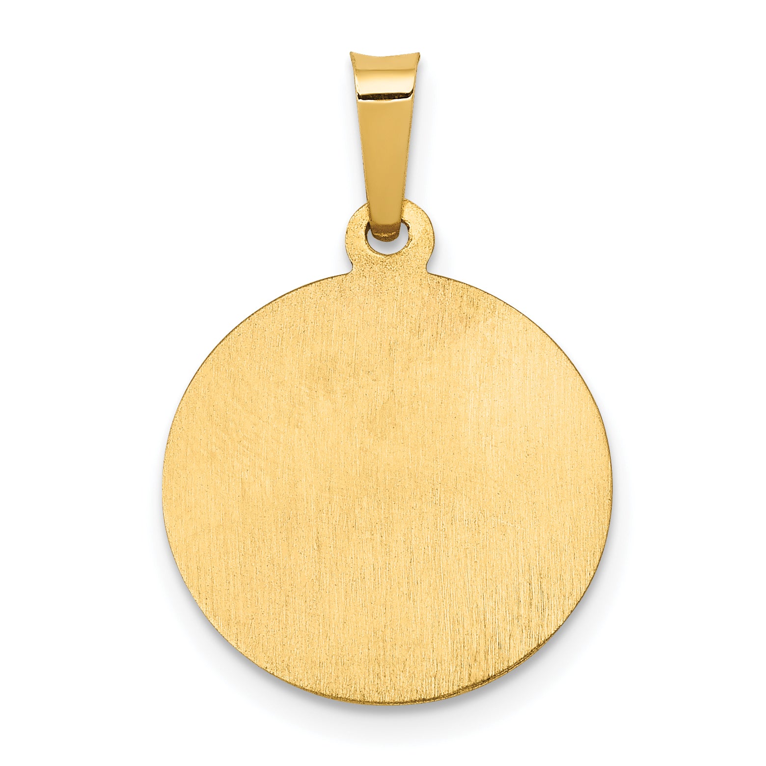 14K Polished and Satin St George Medal Hollow Pendant