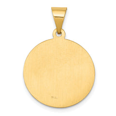 14K Polished and Satin St George Medal Hollow Pendant