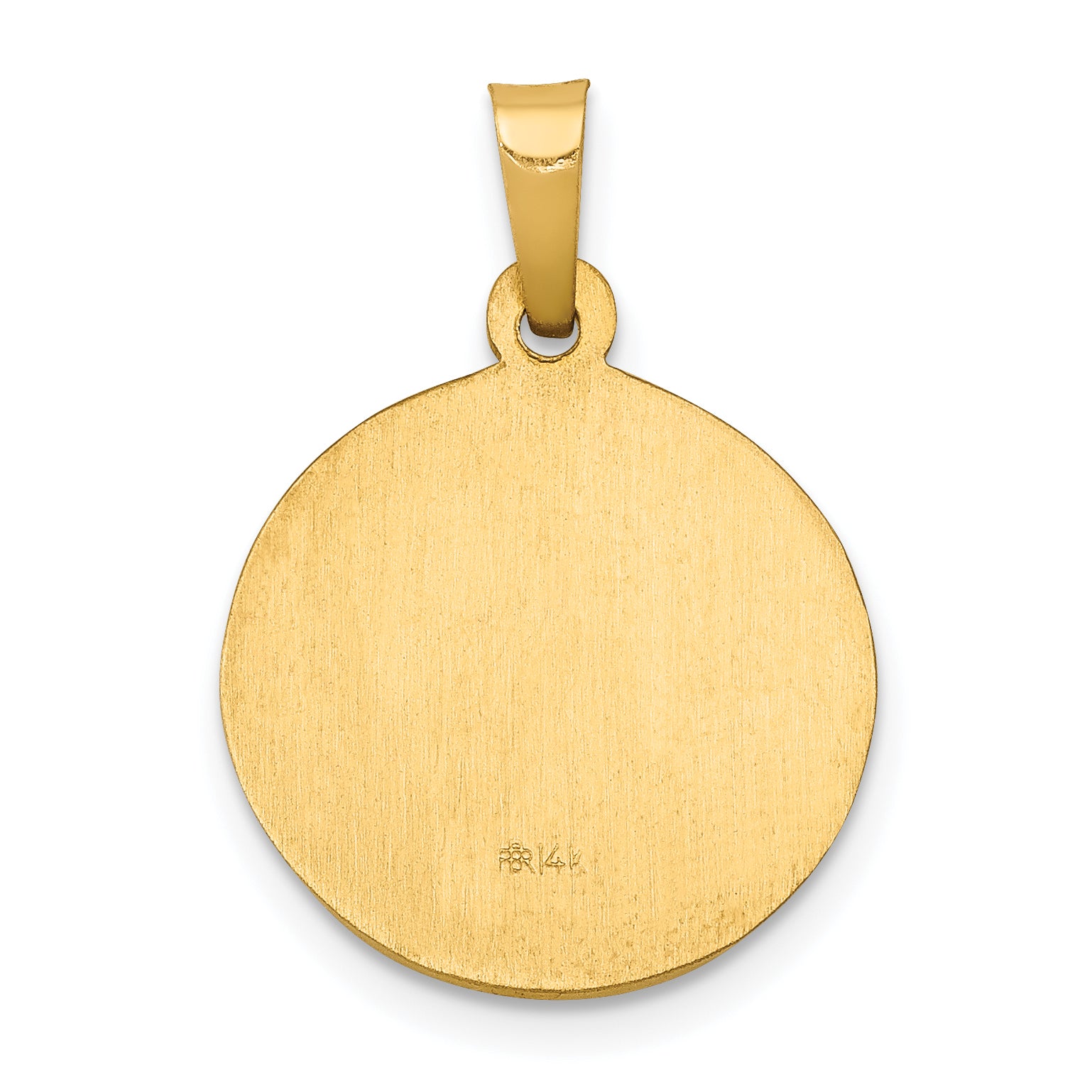 14K Polished and Satin St John Baptist Medal Hollow Pendant