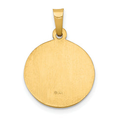 14K Polished and Satin St John Baptist Medal Hollow Pendant