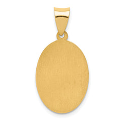 14K Polished and Satin St Joseph Medal Hollow Pendant