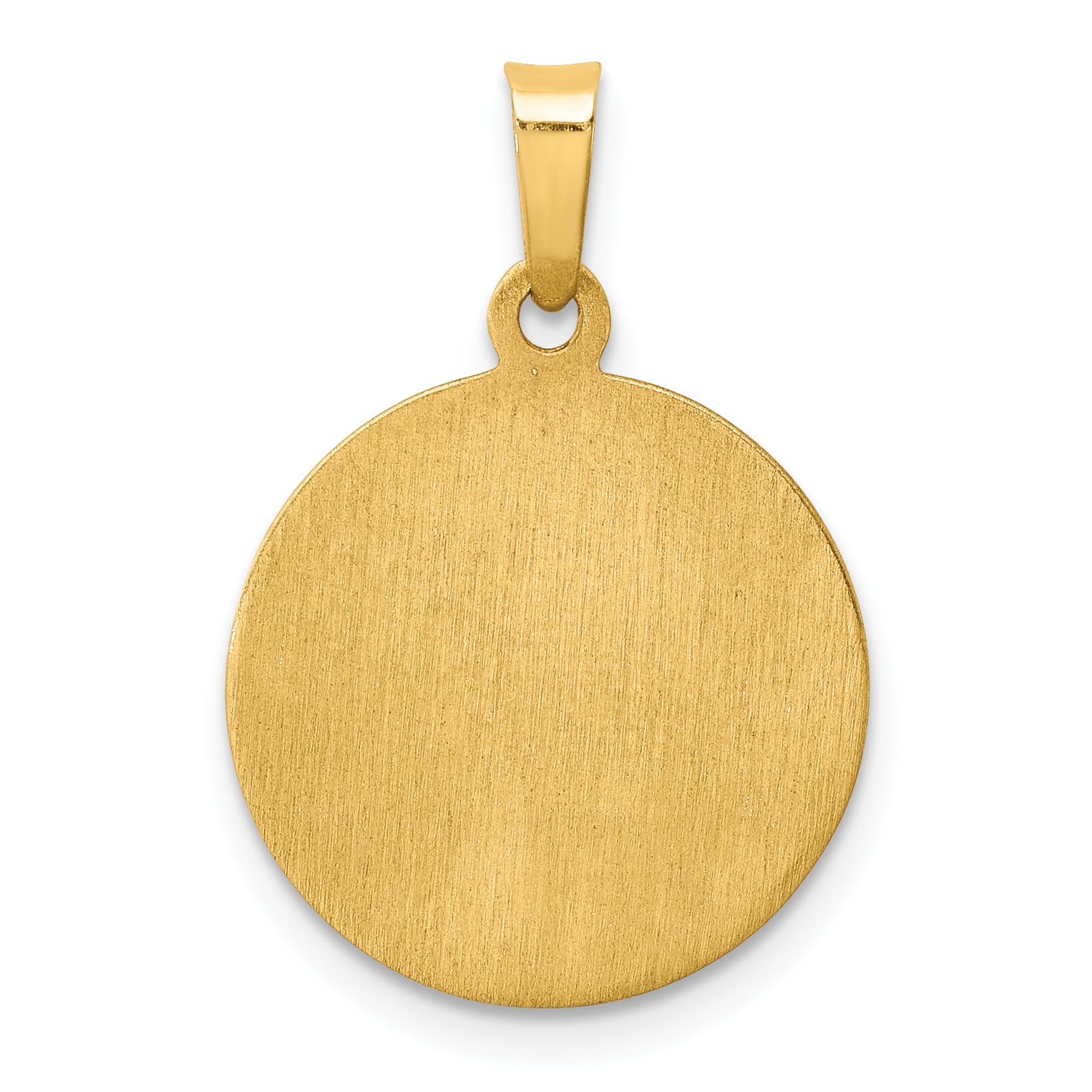 14K Polished and Satin St Mark Medal Hollow Pendant