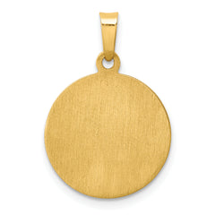 14K Polished and Satin St Mark Medal Hollow Pendant