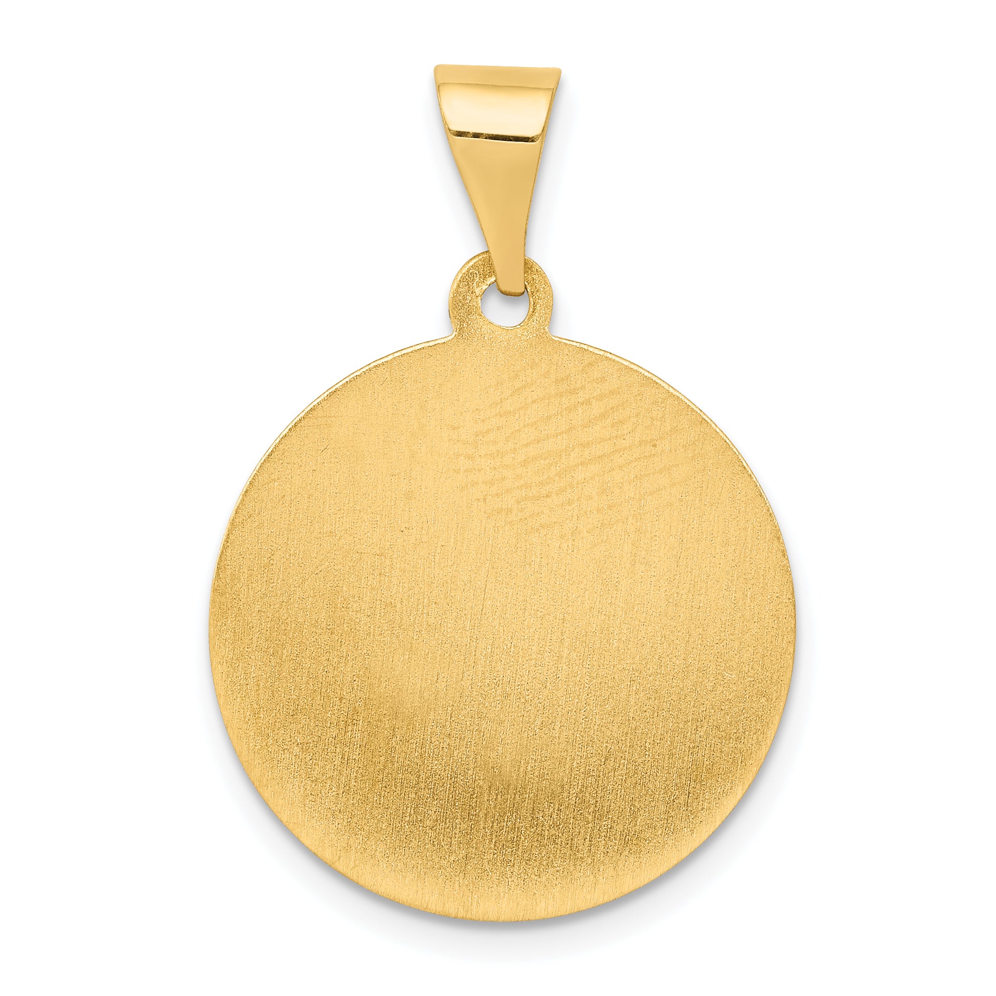 14K Polished and Satin St Matthew Medal Hollow Pendant