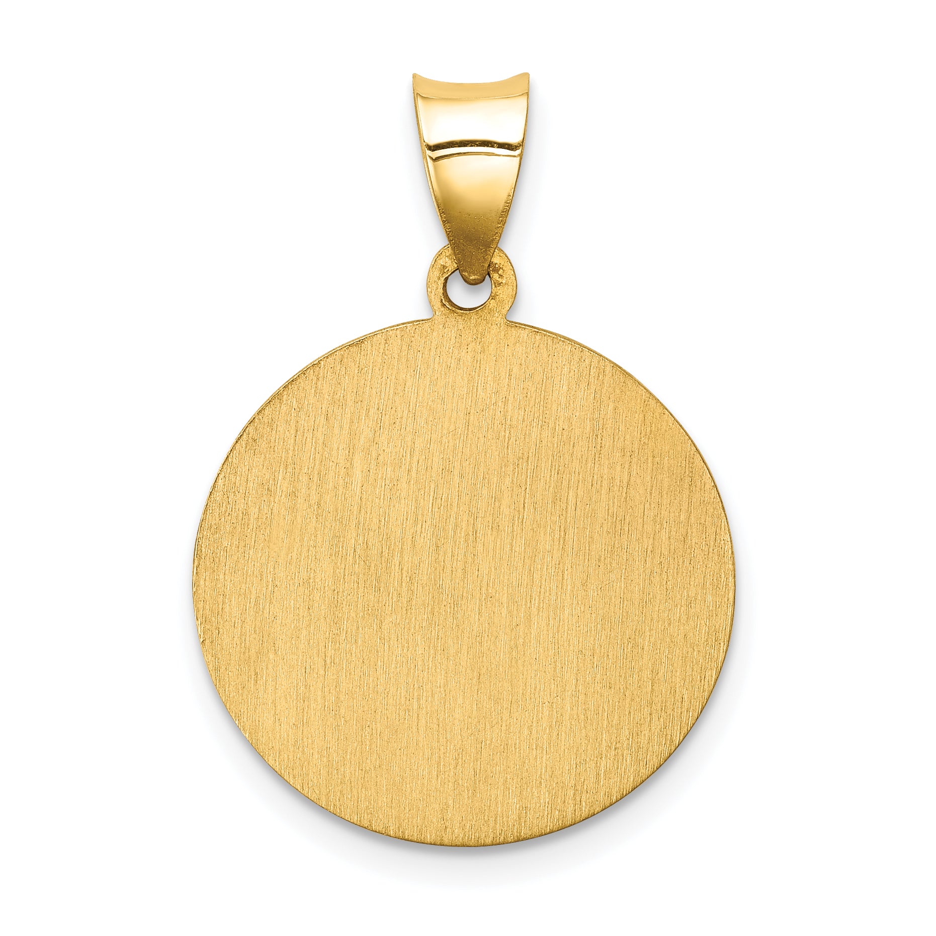 14K Polished and Satin Mother Teresa Medal Hollow Pendant