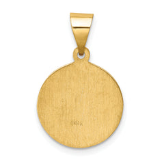 14K Polished and Satin St Paul Medal Hollow Pendant