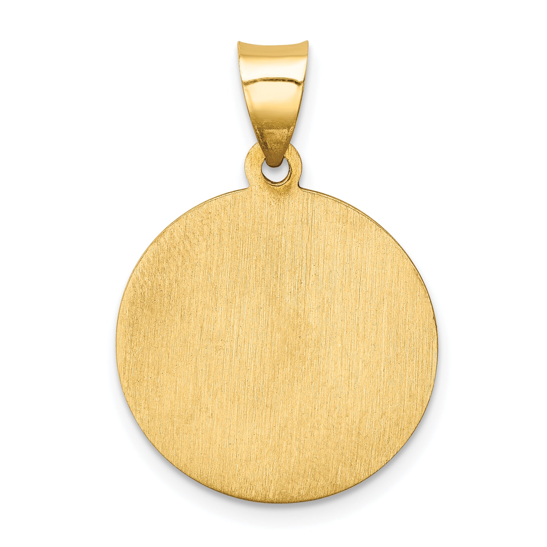 14K Polished and Satin St Paul Medal Hollow Pendant